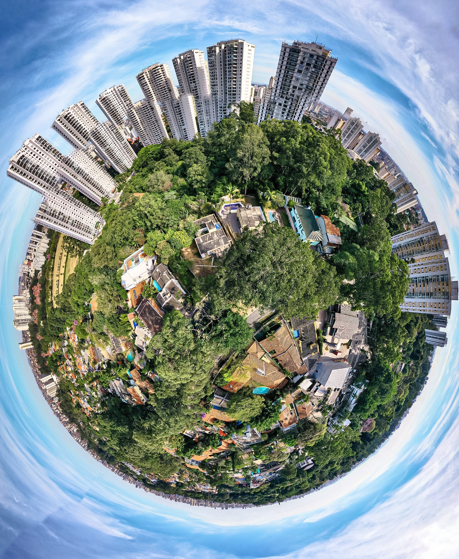 都市と緑がつながる地球のイメージ